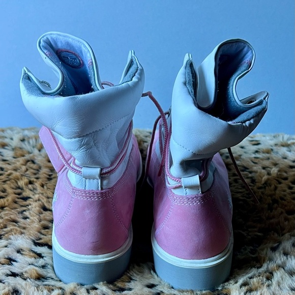 Timberland Pink & White Leather Boots Women’s Size 8M - Picture 5 of 10